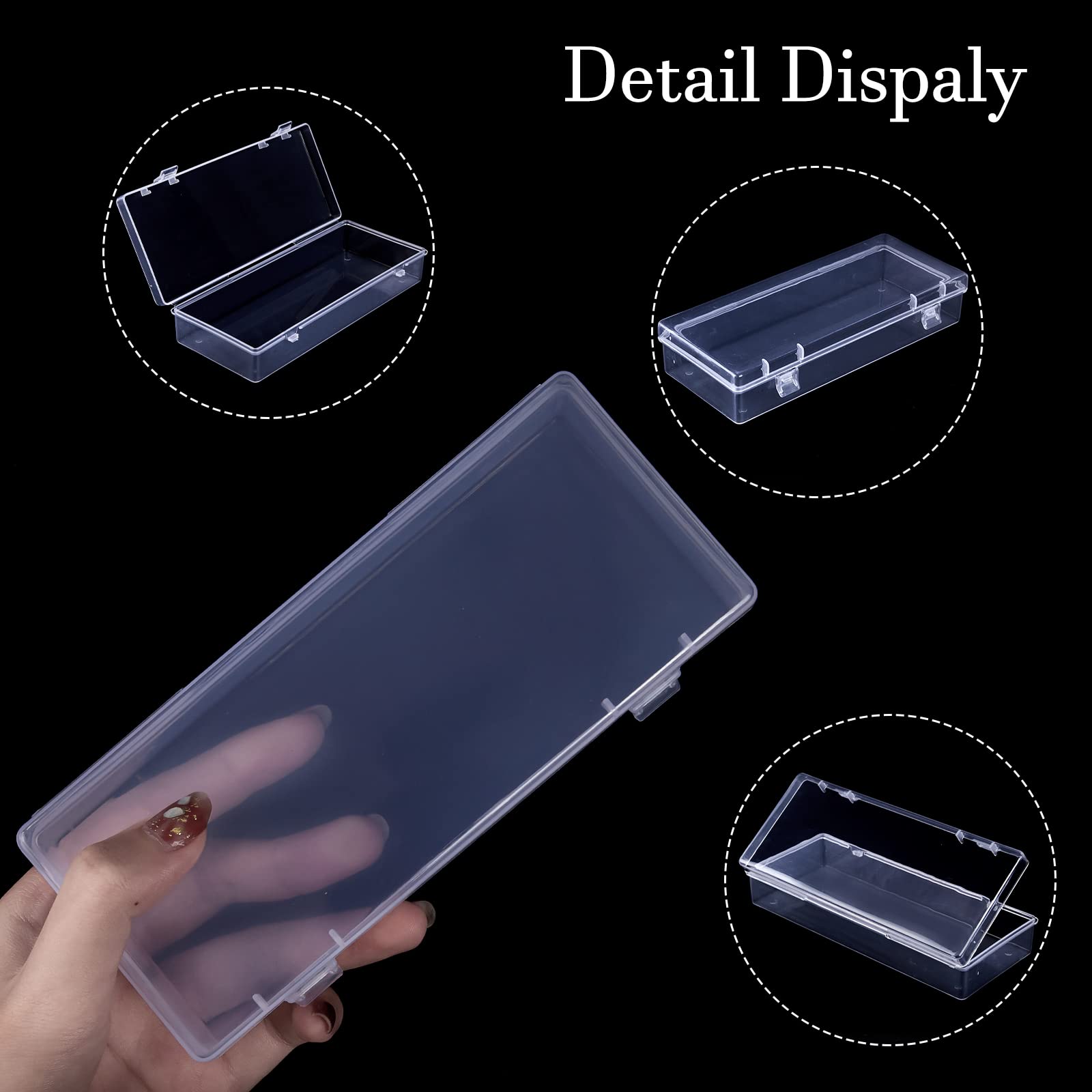 5/10pcs Small Transparent Storage Box With Hinged Lids, Sticker Accessories  Storage Box, Empty Mini Clear Plastic Organizer, Multifunctional Portable