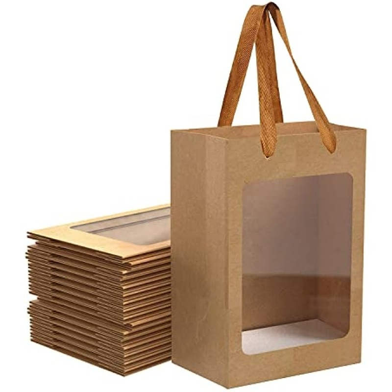 Kraft Paper Festival Supplies  5pcs Kraft Paper Handle Bags