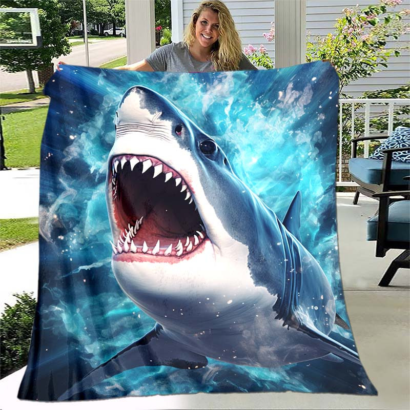 1pc shark blanket lightweight flannel blanket throw blanket Temu