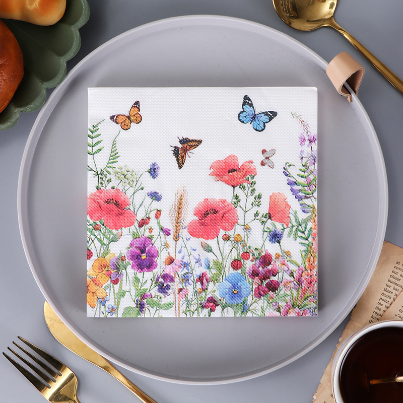 Floral Butterfly Spring Wrapping Paper