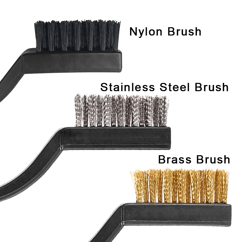 Wire Brush Set (stainless Steel+brass+nylon) Curved Handle - Temu Canada