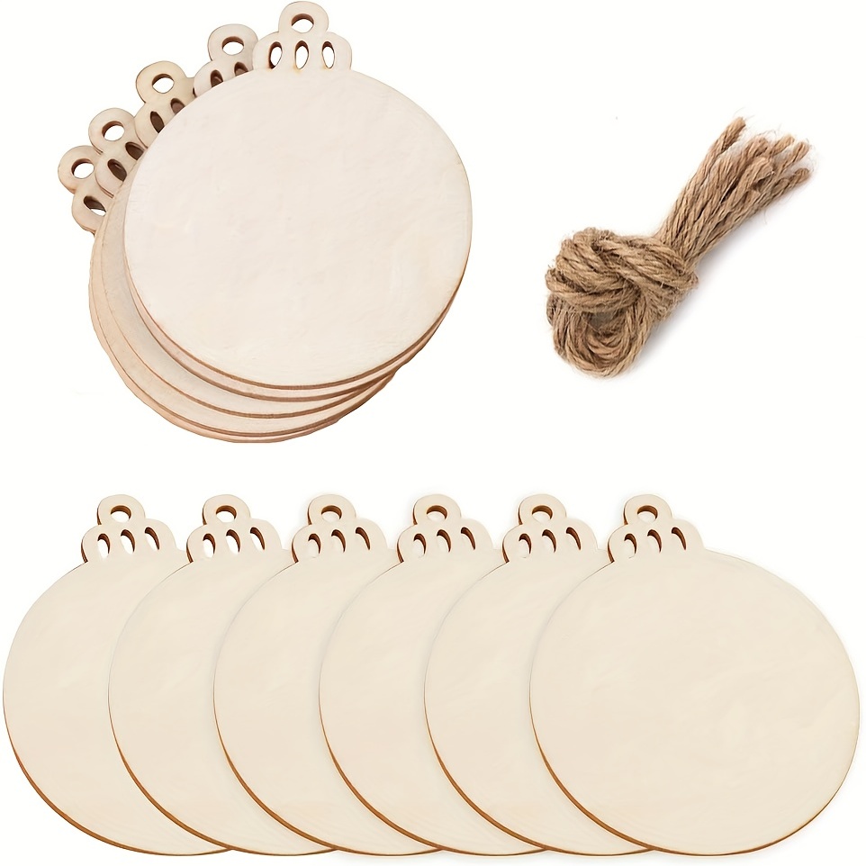 100 Pcs 2 Inch Wood Discs for Craft Wood Coins Unfinished Wood Slices Round  Wooden Tokens Small Blank Wood Cutout Circles Chip for DIY Arts Ornament (