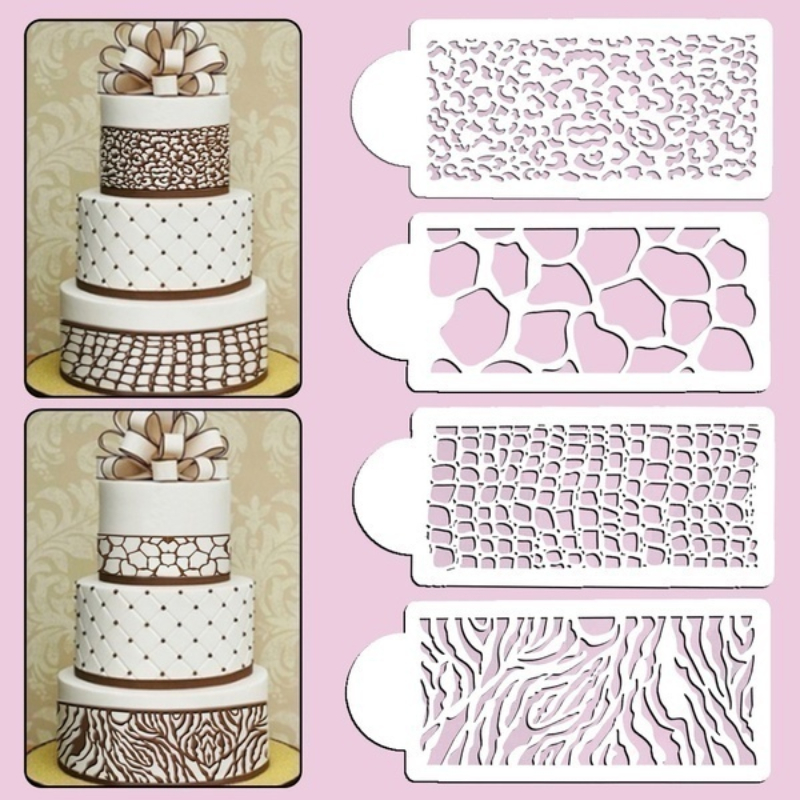 Meibum Cake Stencil Templates 3 Pcs Plastic Hollow Mesh Painting Drawing  Mould Border Decorating Tools Spray Floral Cake Molds - AliExpress