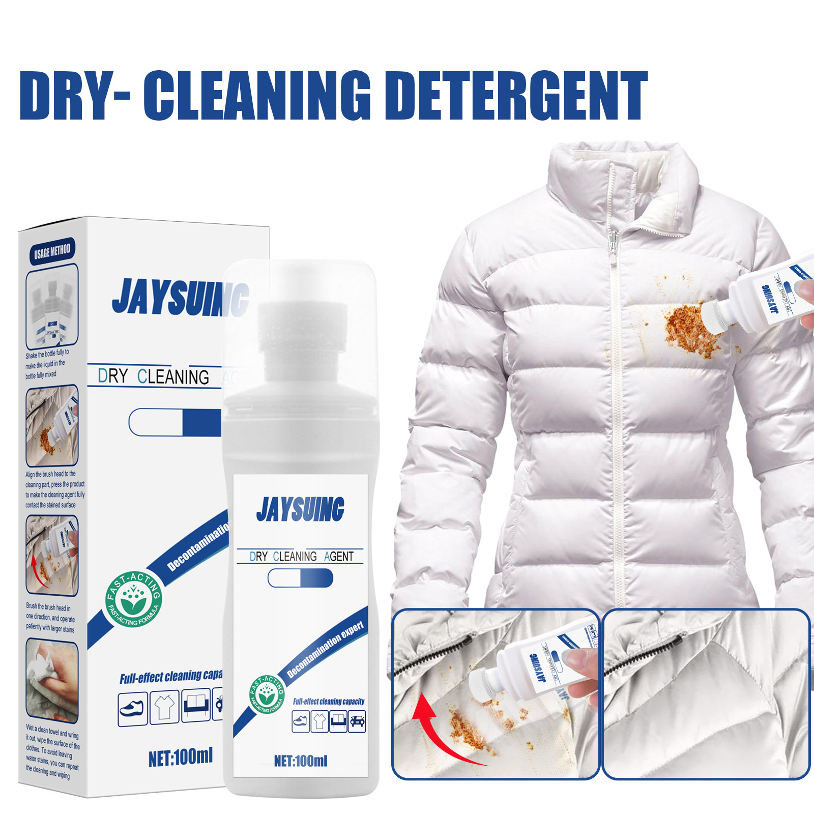 Kitchen gadgets Down Jacket Cleaning Agent Dry Cleaning Agent No Water  Washing 50ML CHMORA