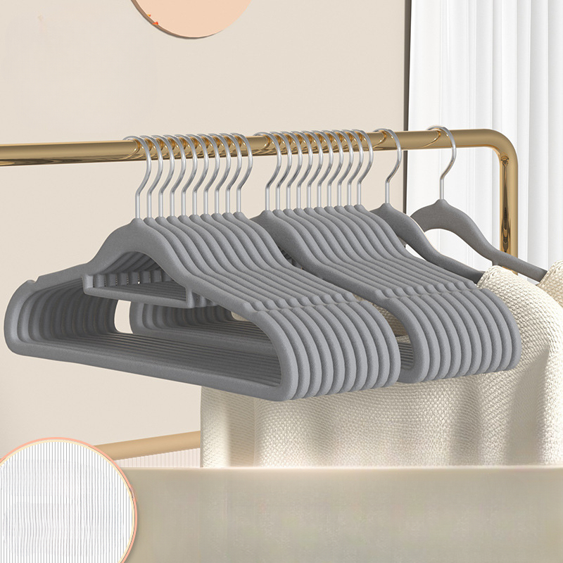 10pcs Velvet Hanger Non Slip Clothes Hanging Rack