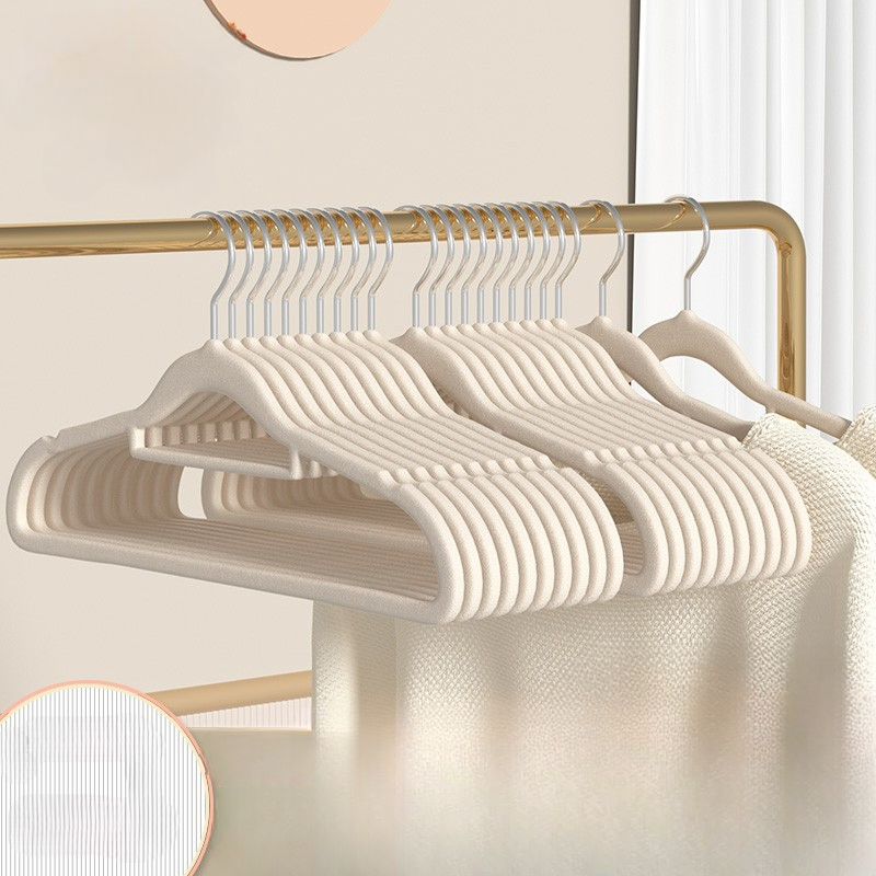10pcs Velvet Hanger Non Slip Clothes Hanging Rack