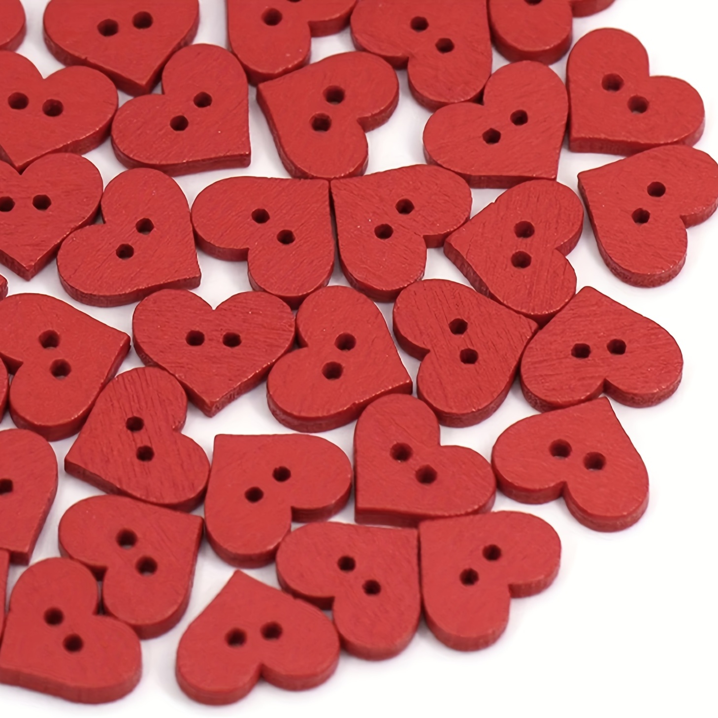 Red Wooden Heart Decorative Buttons Wedding Decorations - Temu