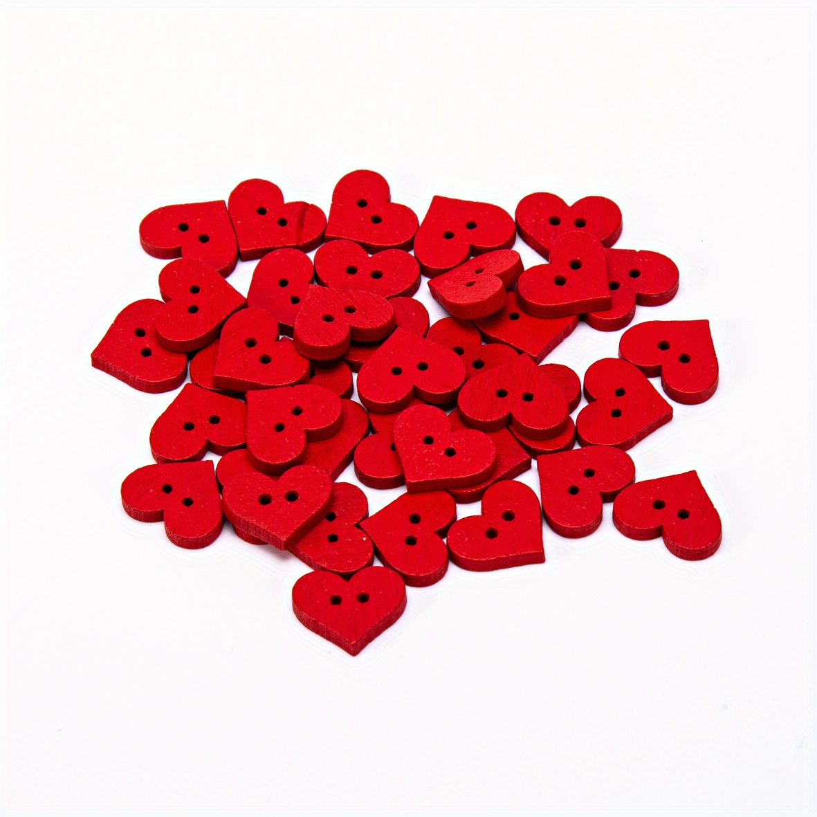 50pcs 15*12mm Red Heart Button 2-Holes Decorative Wooden Buttons For  Clothes Sewing Accessories DIY Scrapbooking Crafts