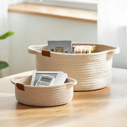 Small Woven Baskets With Lid Small Storage Baskets With Lids - Temu