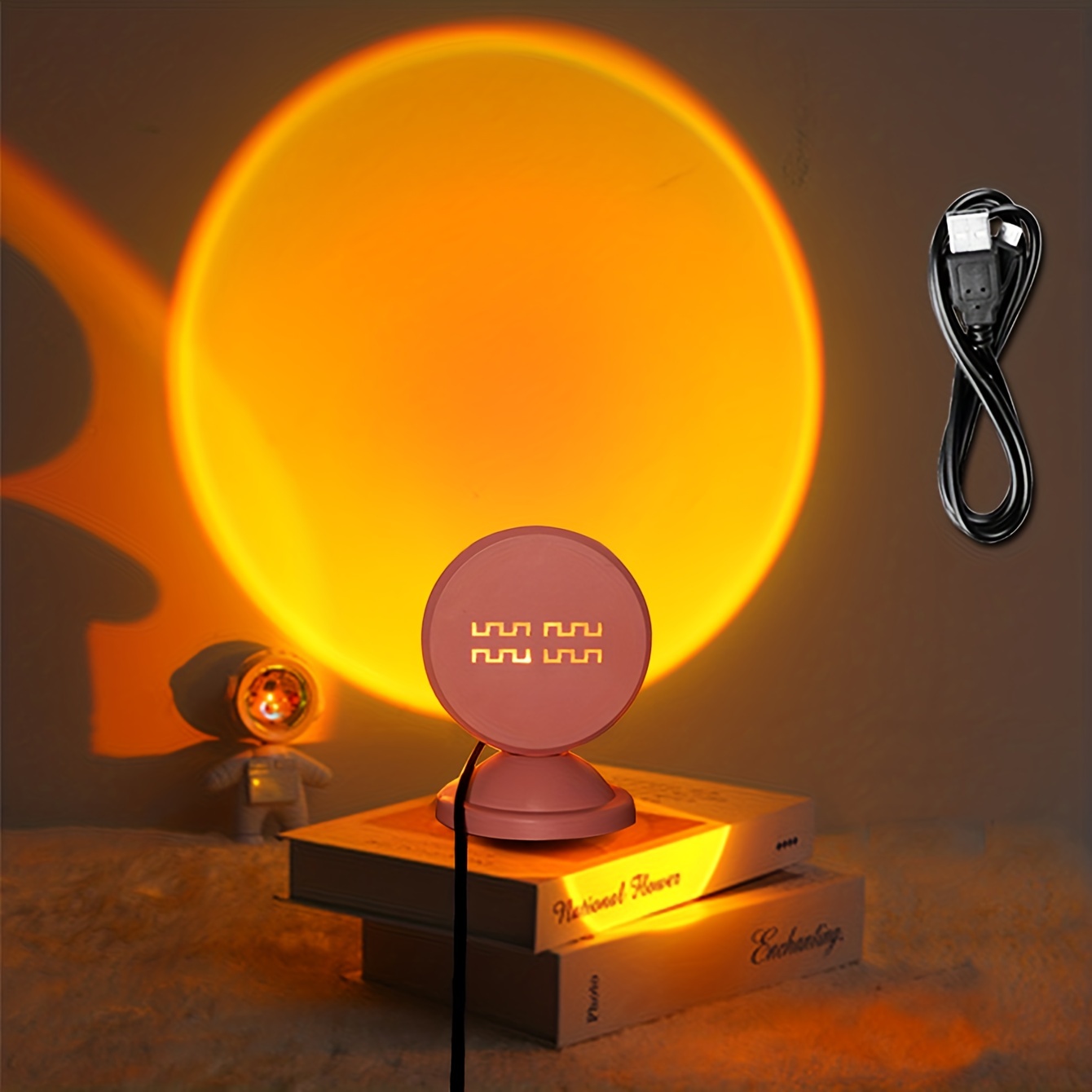 1pc BASIC LIVING 16 Colors RGB Led Sunset Spotlight With Remote Control,  USB Powered