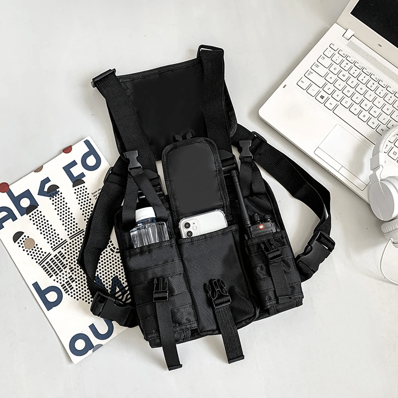 Xewsqmlo Fashion Chest Rig Bag Adjustable Women Men Outdoor Hip Hop Street  Waistcoat Bag 