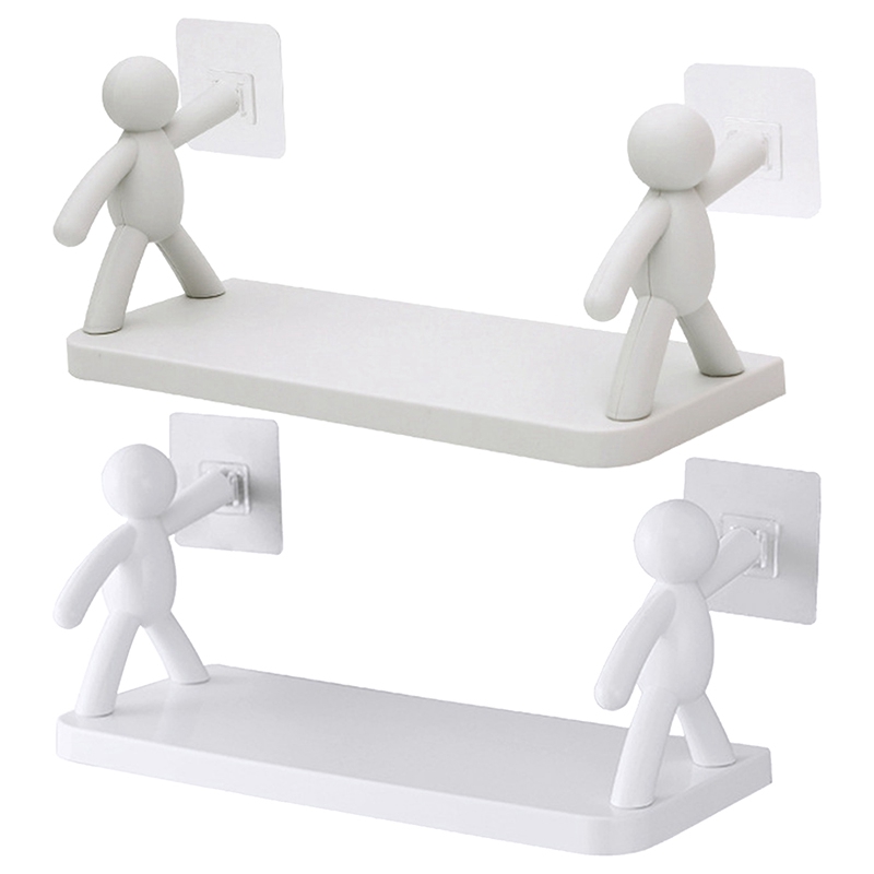 Creative Bathroom Storage Shelves Cute White Villain Shelves - Temu