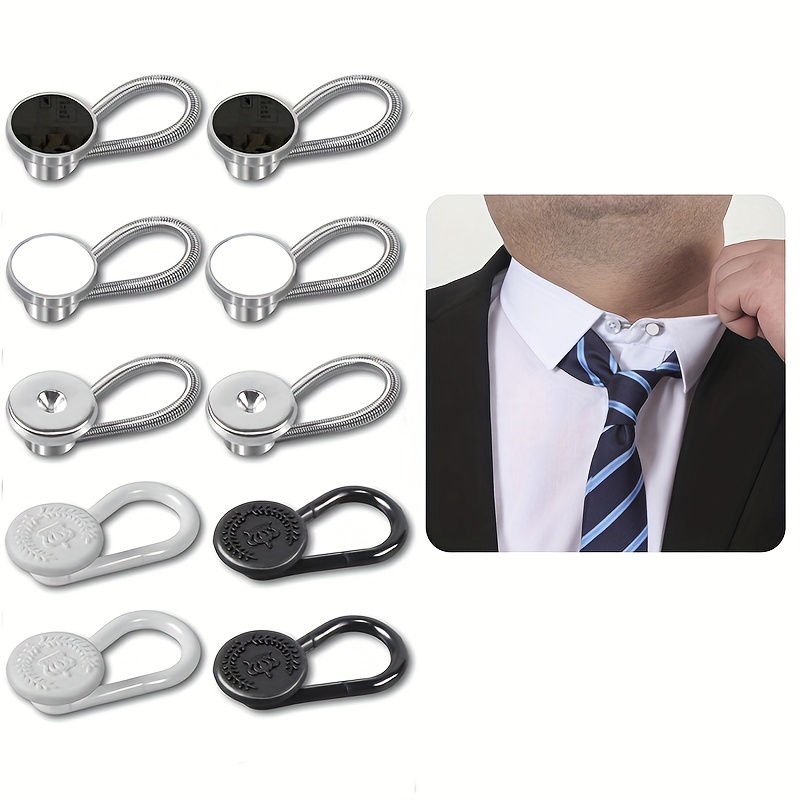 Men's Elastic Collar Holder No sew Adjustable Buttons For - Temu