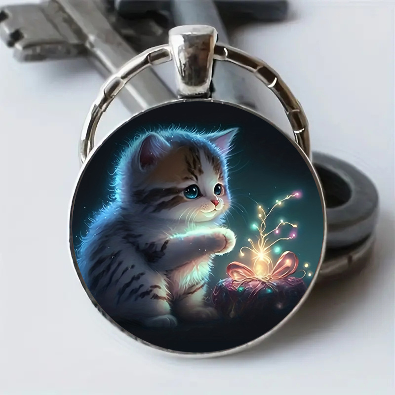 Cute Dog Charm Pendant Keychain/necklace, Printed Metal Animal Keyring,  Perfect Gift For Men Women - Temu