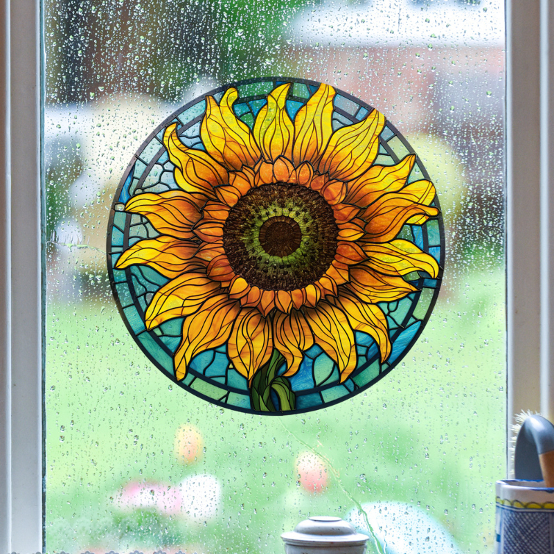 Sunflower Car Stickers RV Glass Electrostatic Non Adhesive Window Decorative