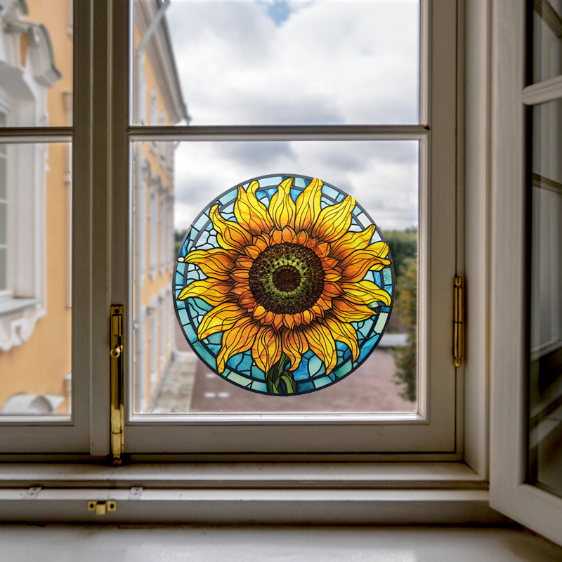 Sunflower Car Stickers RV Glass Electrostatic Non Adhesive Window Decorative