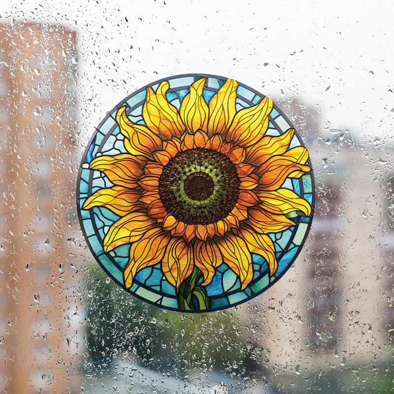 Sunflower Car Stickers RV Glass Electrostatic Non Adhesive Window Decorative