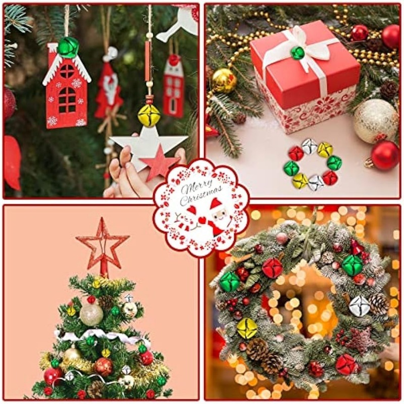  I-MART 100 cascabeles pequeños de Navidad, campanas de 1  pulgada para manualidades (dorado) : Arte y Manualidades