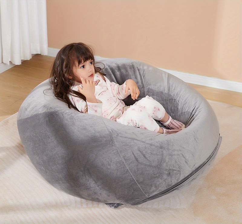 Super Soft Stuffed Animal Storage Bean Bag Chair Cover (no Temu