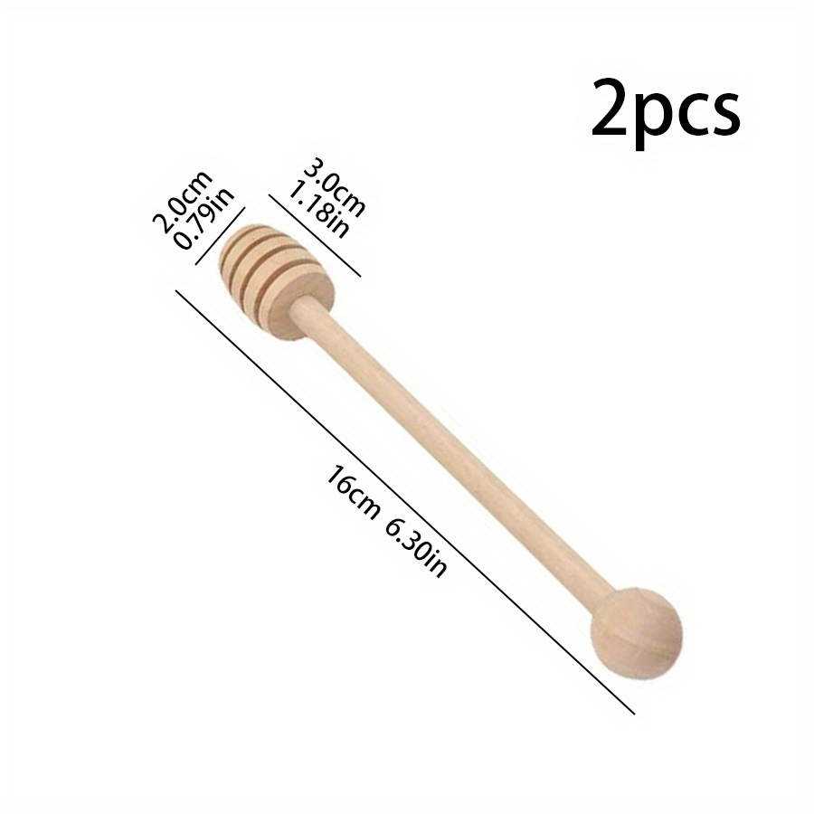 Wooden Honey Dipper Stirrer Stick for Coffee Blender Frother