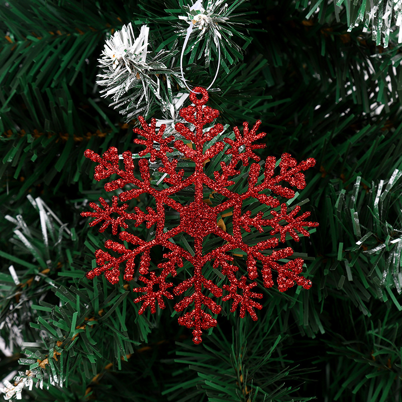 Christmas White Plastic Glitter Snowflakes Ornaments - Temu