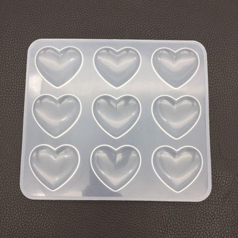 Valentine's Day Mirror Nine Grid Heart Silicone Resin Mold - Temu