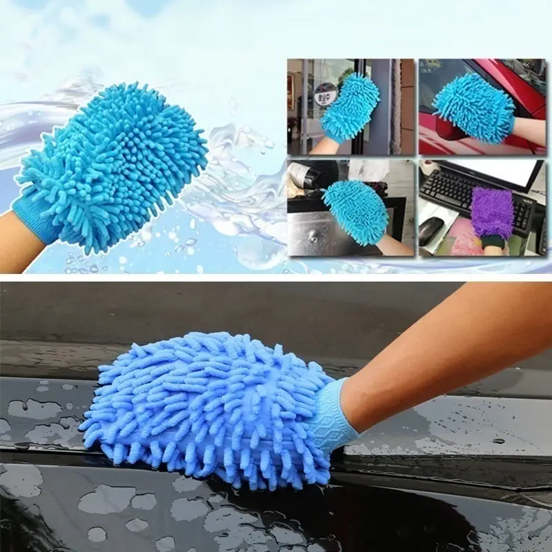 1pc single sided double sided microfiber car wash gloves anti scratch cleaning care tool for cars home kitchen details 0