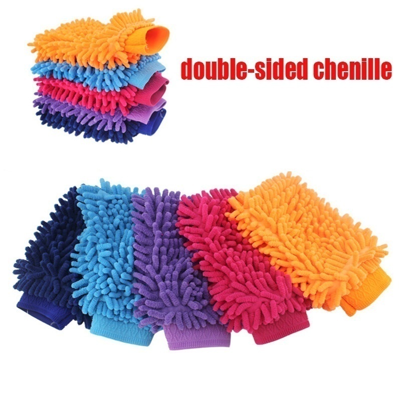 1pc single sided double sided microfiber car wash gloves anti scratch cleaning care tool for cars home kitchen details 7
