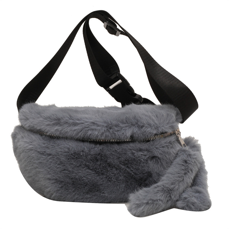 Fuzzy Waist Bag Women Fluffy Handbag Womens Crossbody Bags