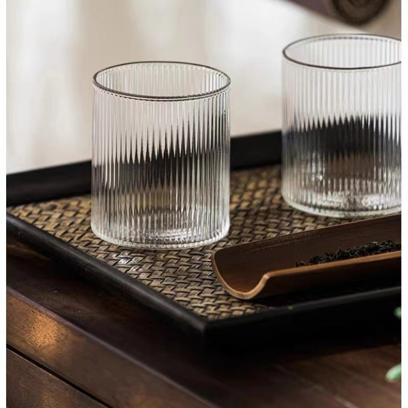 Vertical Stripes Glass Cups Heat Resistant Glass Water Cups - Temu