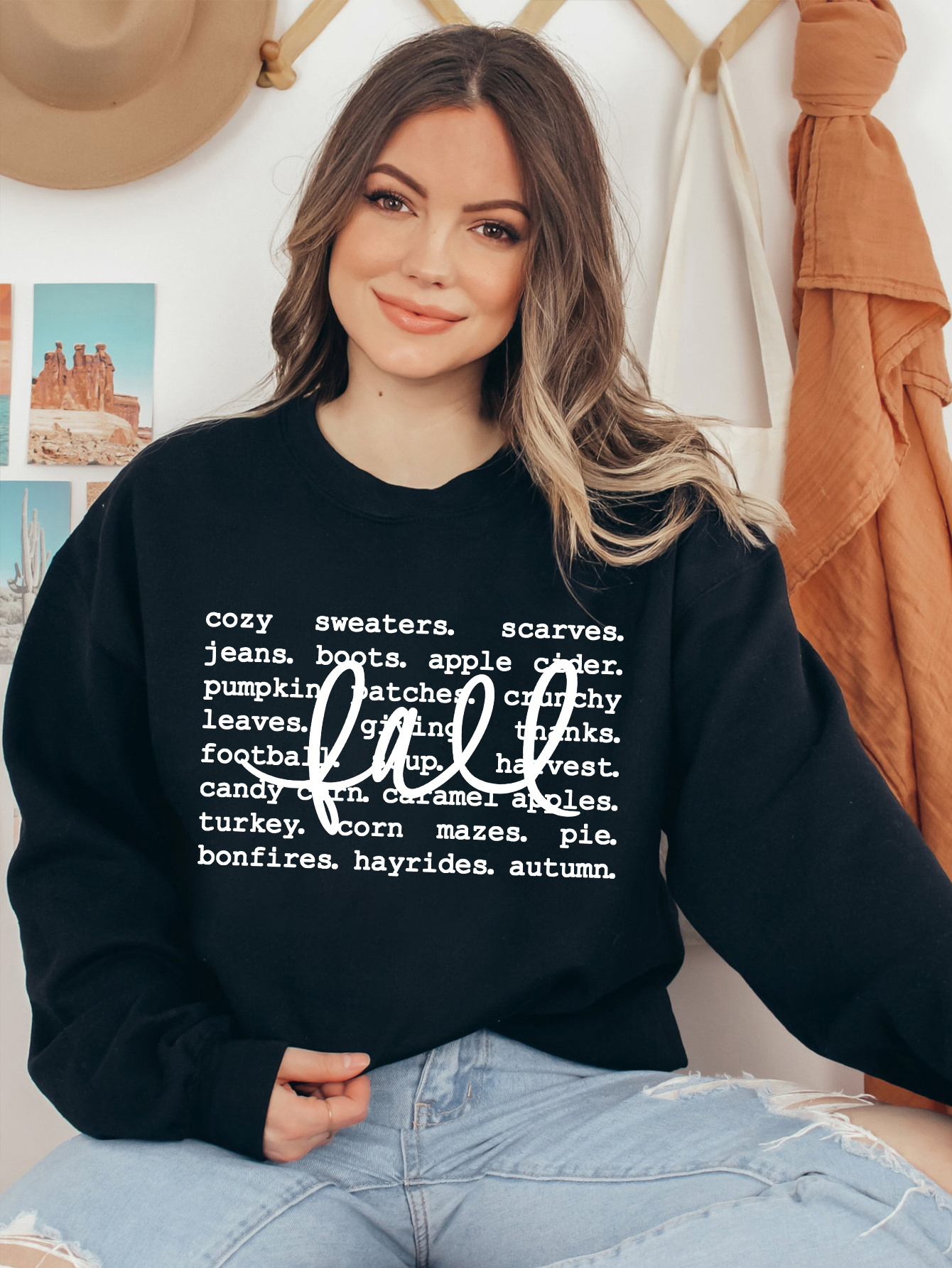 Pumpkin Spice Letter Patch Crewneck Sweatshirt in 2023