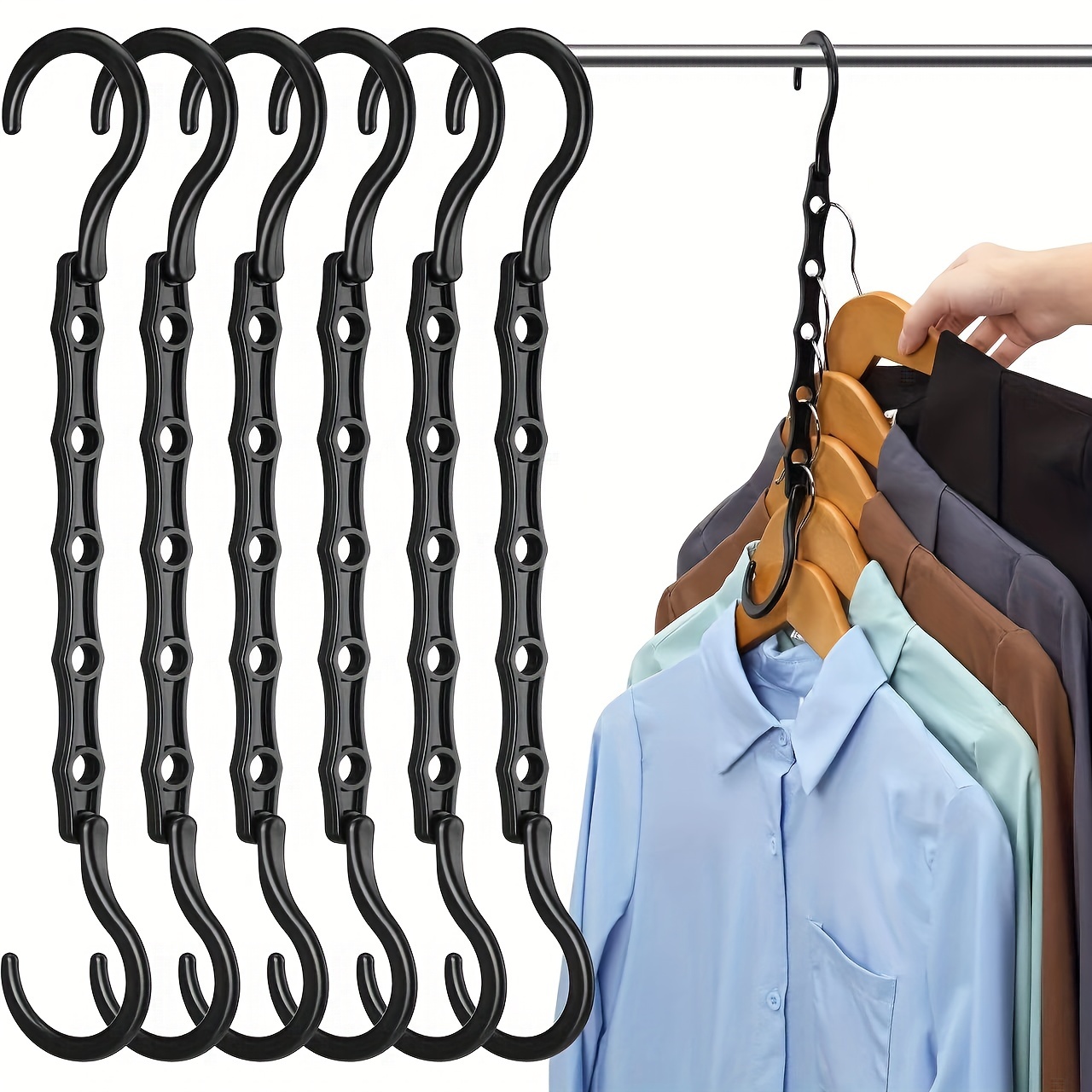 Space Saving Hanger Hooks, Clothes Hanger Connector Hooks, AS-SEEN-ON-TV,  Ultra- Premium Hanger Extender Clips,Heavy Duty Cascade Hangers to Create  Up to 5X More Closet Space,Fits all Types of Hangers 