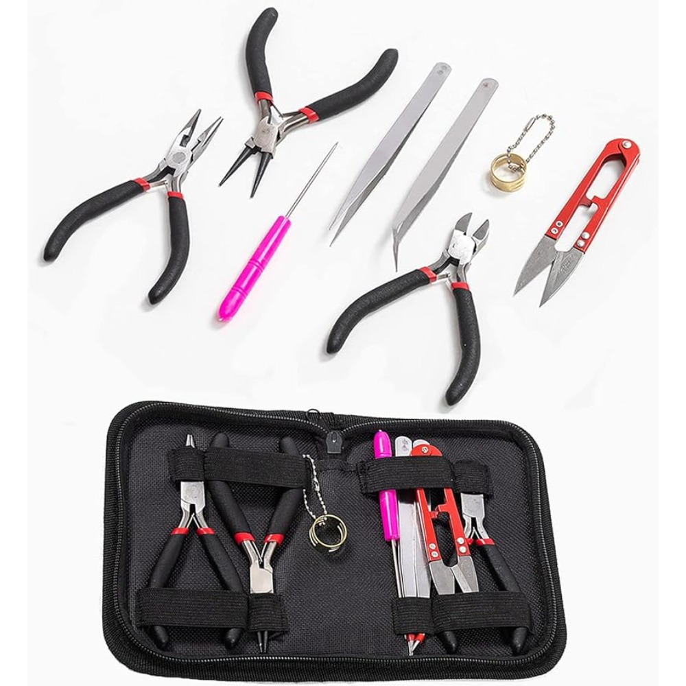 Diy Jewelry Making Tool Set Long Nose Pliers Tweezers - Temu