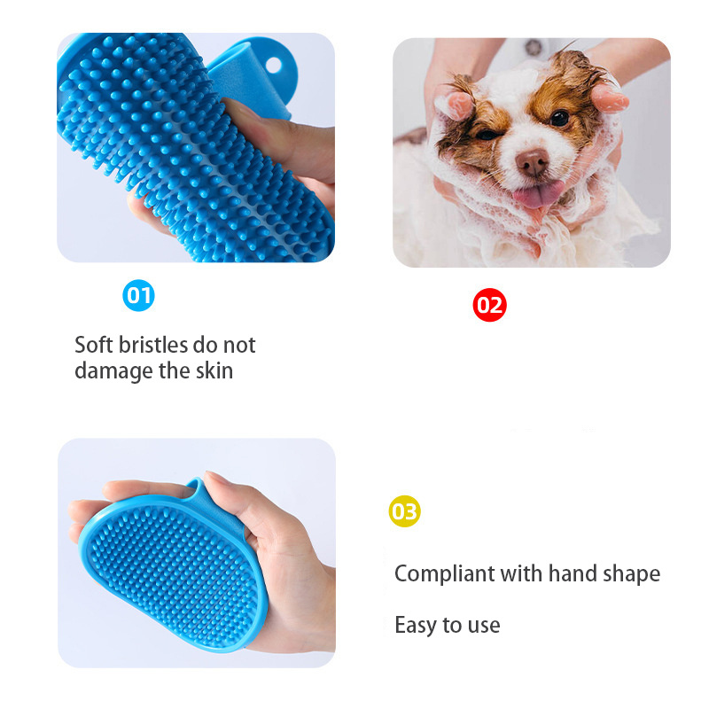 2pcs Pet Grooming Gloves Dog Bathing Tools