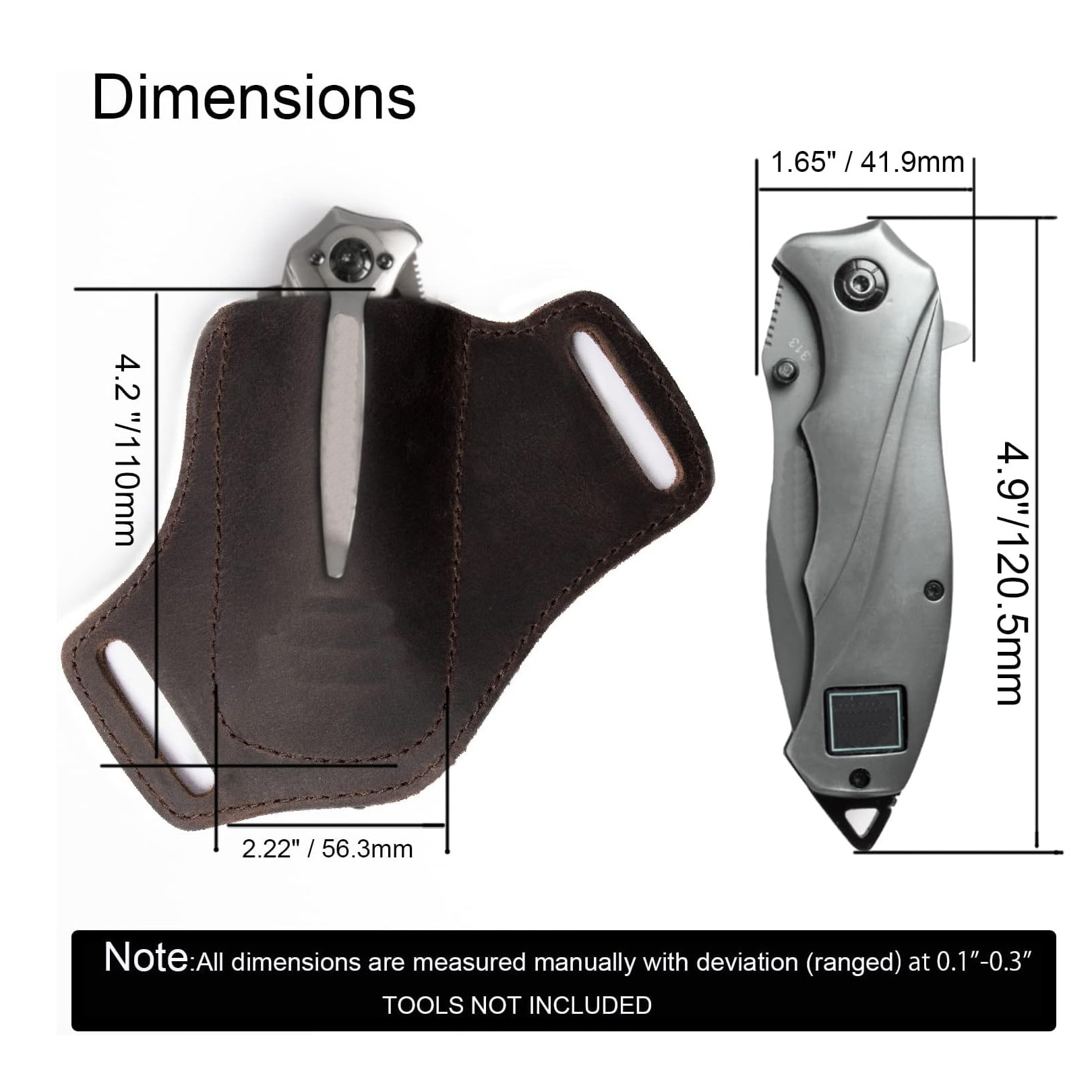 Leather Pocket Knife Sheath For Belt Edc Belt Folding Knife - Temu