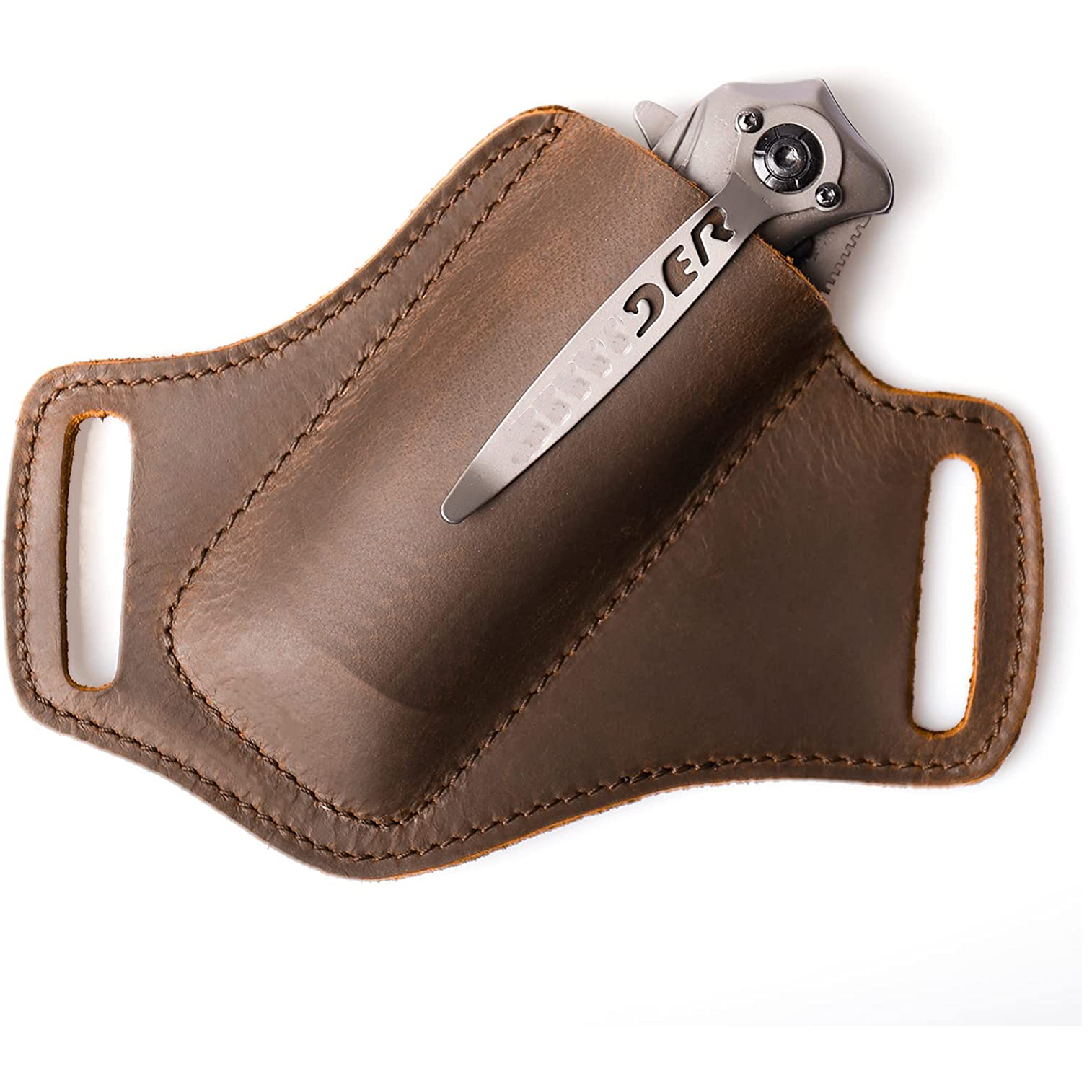  Belt Knife Sheath, Knife Holster for 5 inch Blade Knife,  Horizontal Knife Sheath for Belt EDC Knife Holster Belt, Compact Draw Knife  Holster,Darkbrown : Tools & Home Improvement