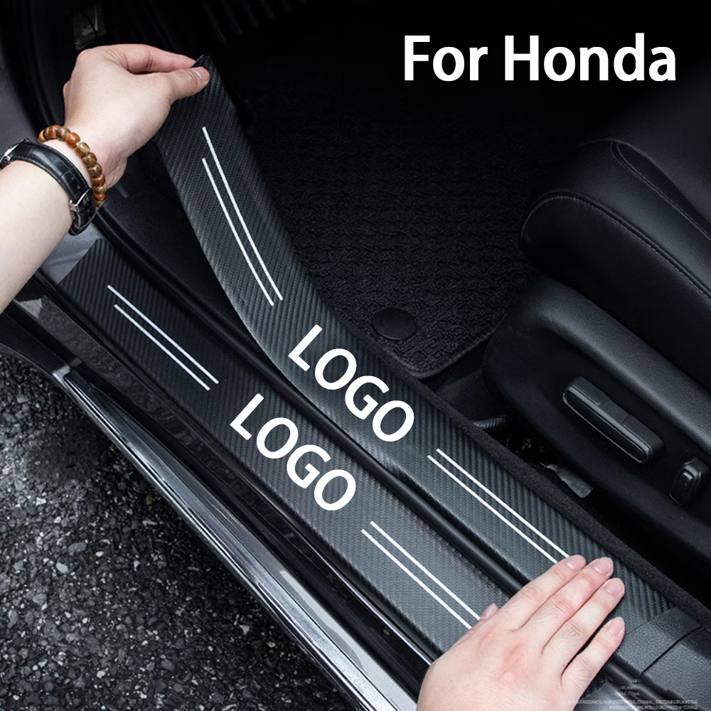 5Pcs Car Logo Threshold Door Sill Protector Anti Scratch For Honda
