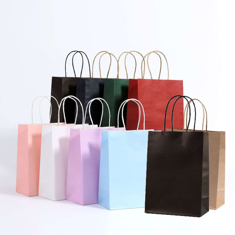 5pcs multi color high quality kraft paper bags for parties portable paper bags rectangular gift paper bags candy colored multicolored gift bags cheapest items available shopping bag party bag party gift bag craft tote bag