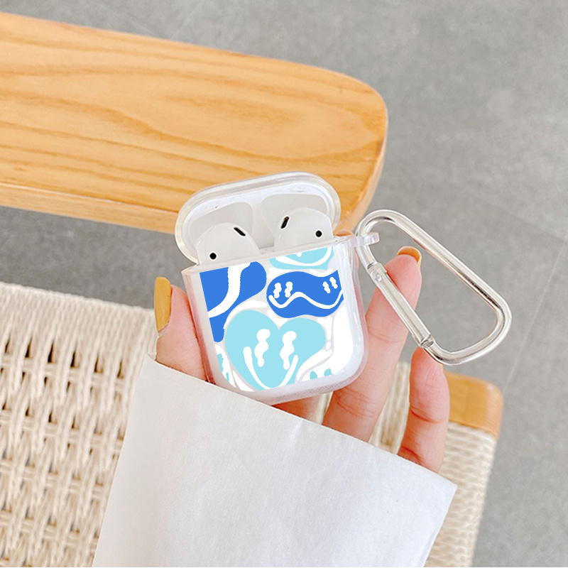 

Heart Graphic Earphone Case For Airpods 1/2/3/pro/pro (2nd Generation), Luxury Silicone Cover Soft Earphone Protective Case Anti-fall