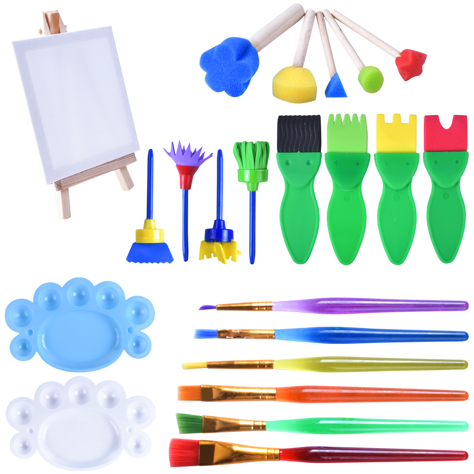 24pcs Foam Paint Brushes, Wood Handle Sponge Brushes For Painting,  Staining, Varnishes, And DIY Craft Projects (1'', 2'' And 3'')