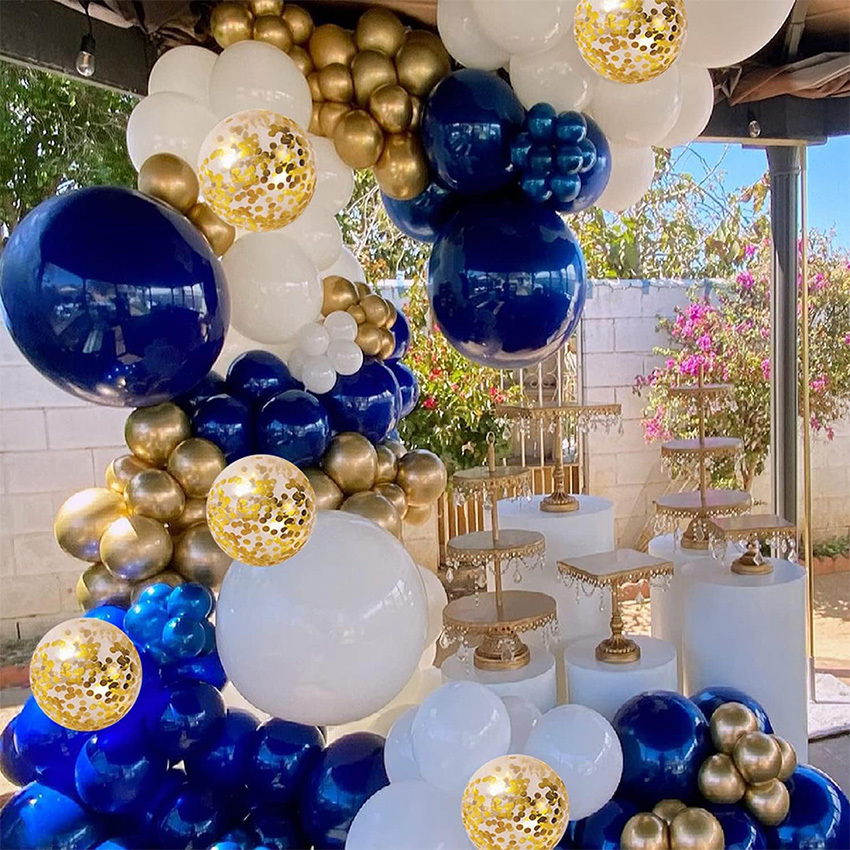 Navy Blue White Gold Party Decoration 23pcs Kits Tassel Garland Birthd –  Lasercutwraps Shop