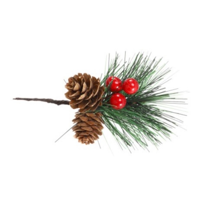 Christmas Berries Pine Picks Artificial Red Berry Pine Branches Long Faux  Pine Stem With Pinecones For Xmas Tree Wreath Diy Craft Floral Arrangement,  Scene Decor, Festivals Decor, Room Decor, Theme Party Decor