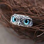 1pc Vintage Punk Owl Adjustable Opening Ring, Fashion Jewelry Gift For Girls