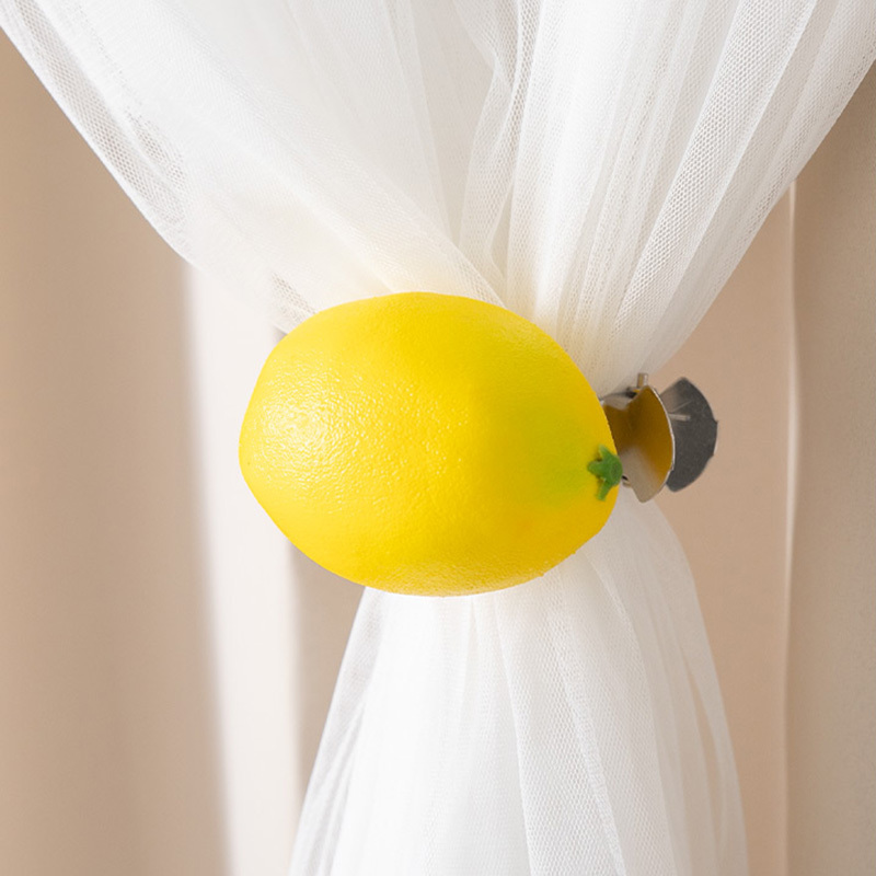 1pc lemon curtain clip punch free curtain   household   kitchen door curtain clip curtain holdback home decorations details 6