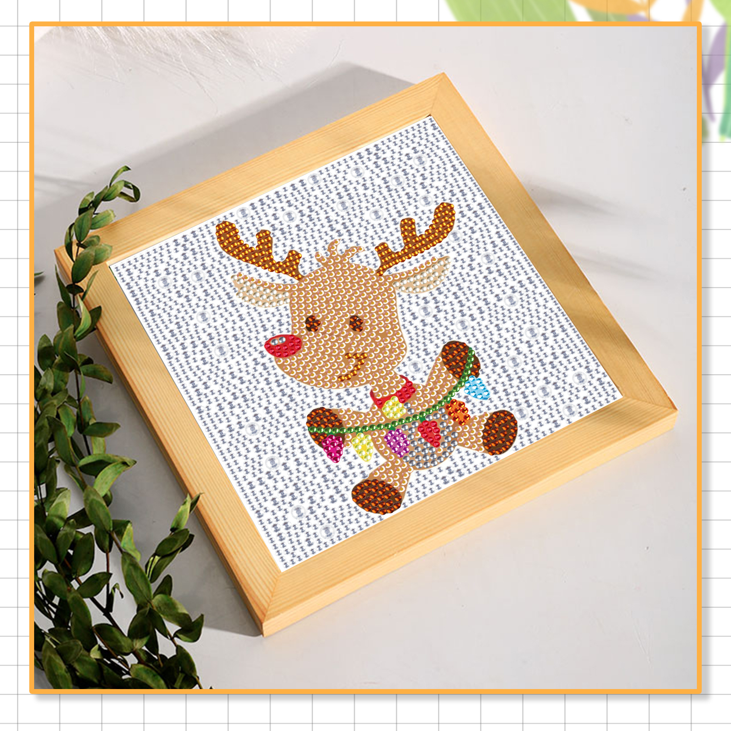 Unisonju 5D DIY Diamond Painting Little Horned Deer in the Forest Diamond  Embroidery Full Square Round Cross Stitch Home Decor
