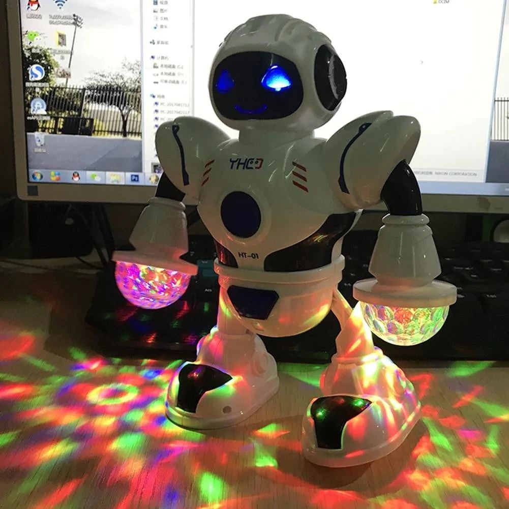 Toysery Walking Robot Toys for Kids - 360° Body Spinning Dancing Robot Toy  with LED Lights Flashing and Music, Smart Interactive Electronic Kids Robot