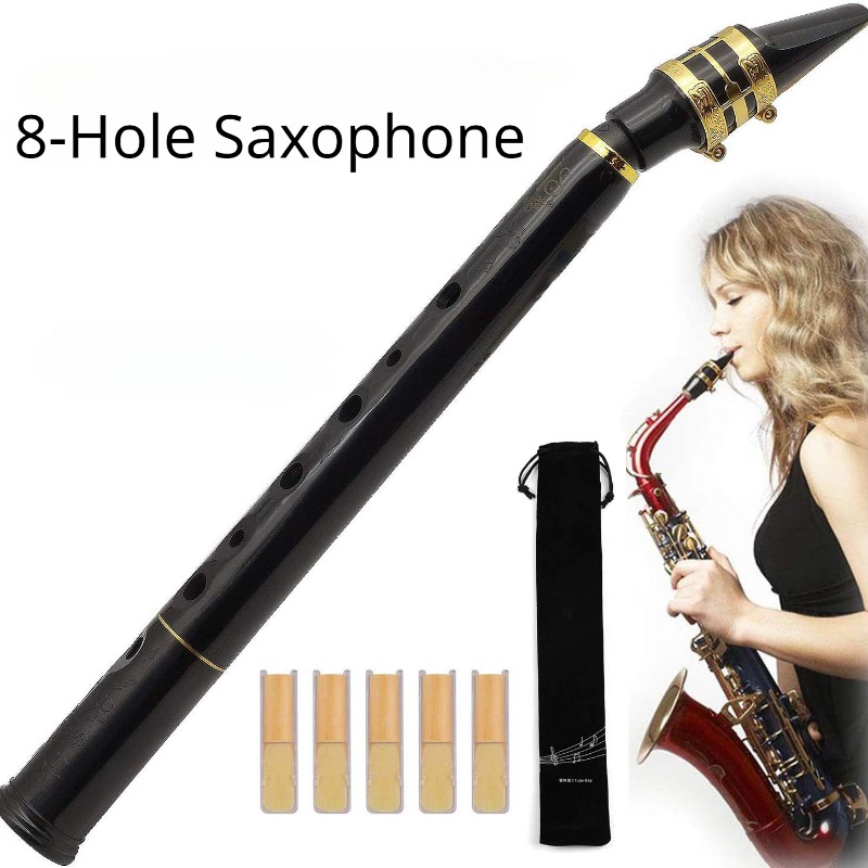 Mini Saxophone de poche 8 trous ABS avec embouchure Alto Ligature