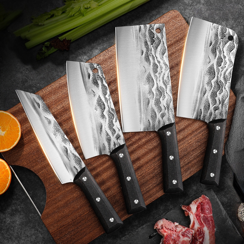 BAKULI Stainless steel kitchen knife, round head slicing knife