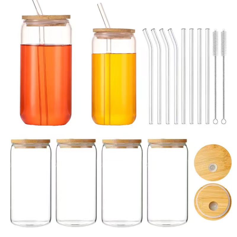 High Borosilicate Glass Water Cup With Airtight Lids Straws - Temu