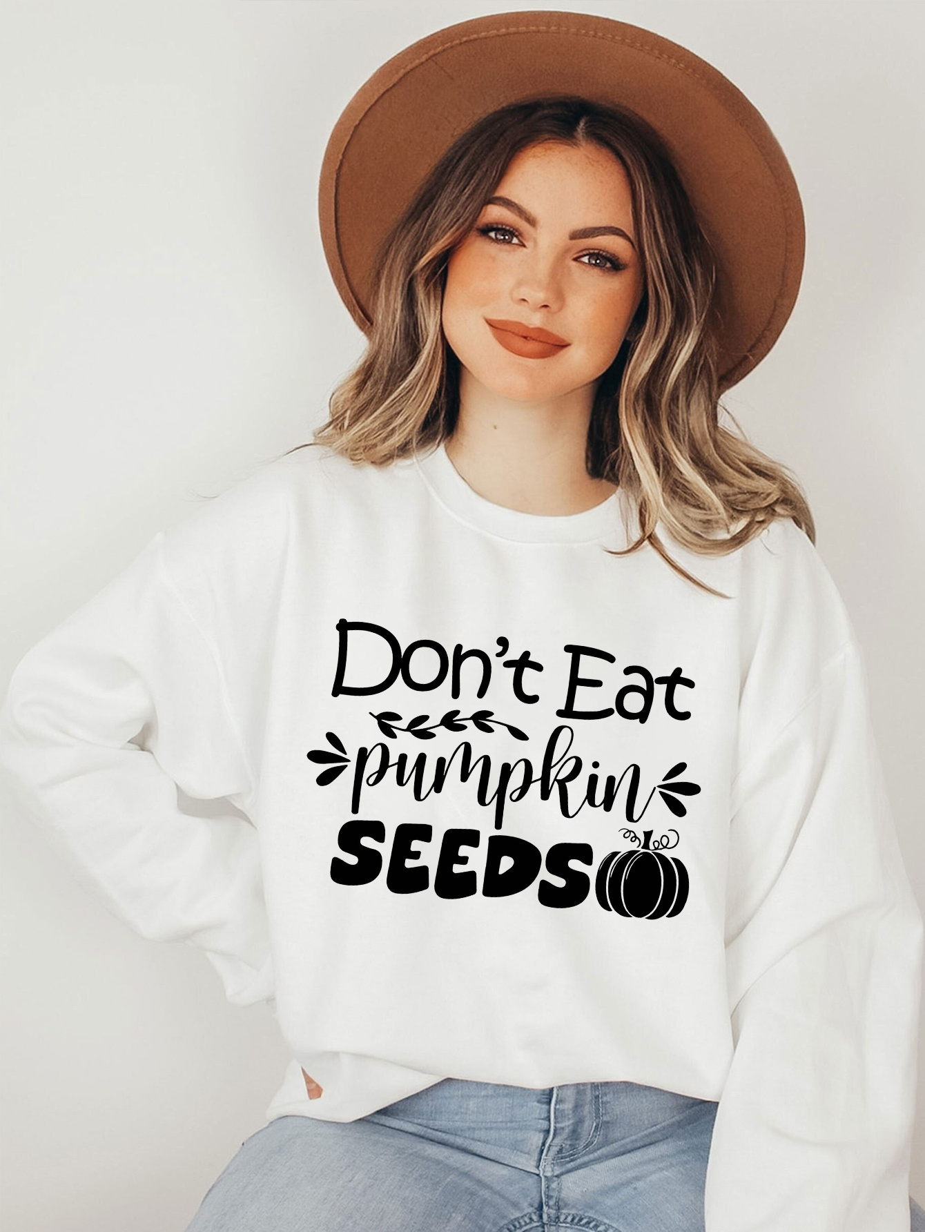 Pumpkin Letter Print Sweatshirt Casual Long Sleeve Crew Neck Temu Canada